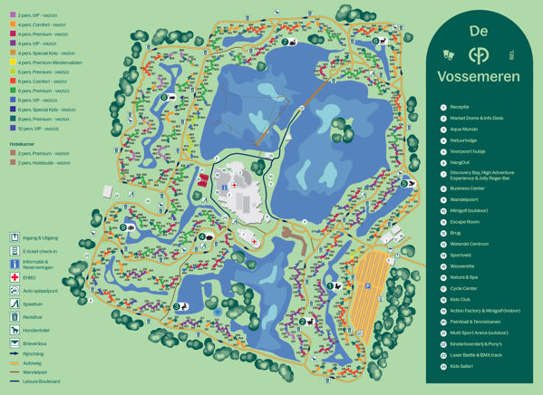 Plattegrond van Center Parcs De Vossemeren