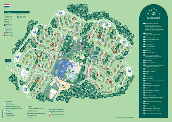 Plattegrond van Center Parcs Le Bois aux Daims
