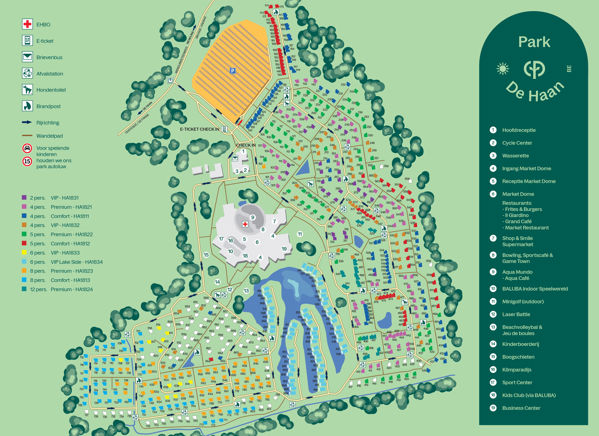 Plattegrond van Center Parcs Park De Haan