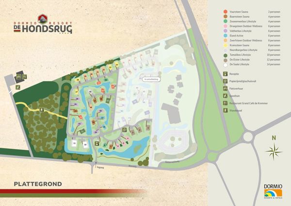 Plattegrond van Dormio Resort de Hondsrug