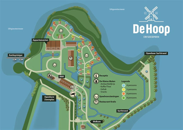 Plattegrond van Erfgoedpark de Hoop