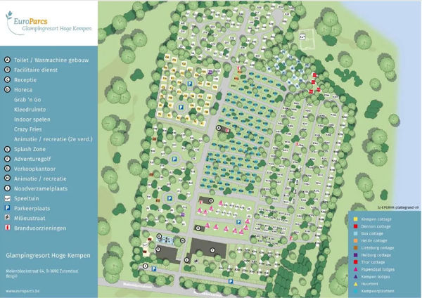 Plattegrond van EuroParcs Hoge Kempen