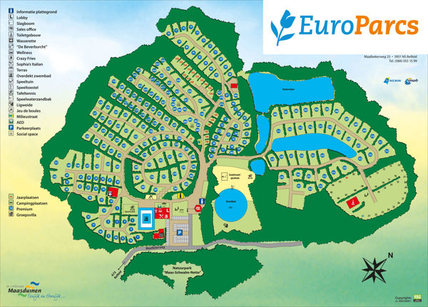 Plattegrond van EuroParcs Maasduinen