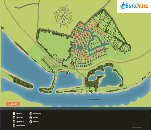 Plattegrond van EuroParcs Marina Strandbad