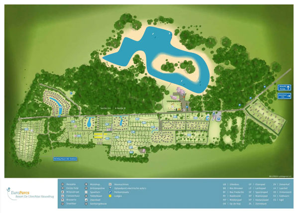 Plattegrond van EuroParcs Utrechtse Heuvelrug
