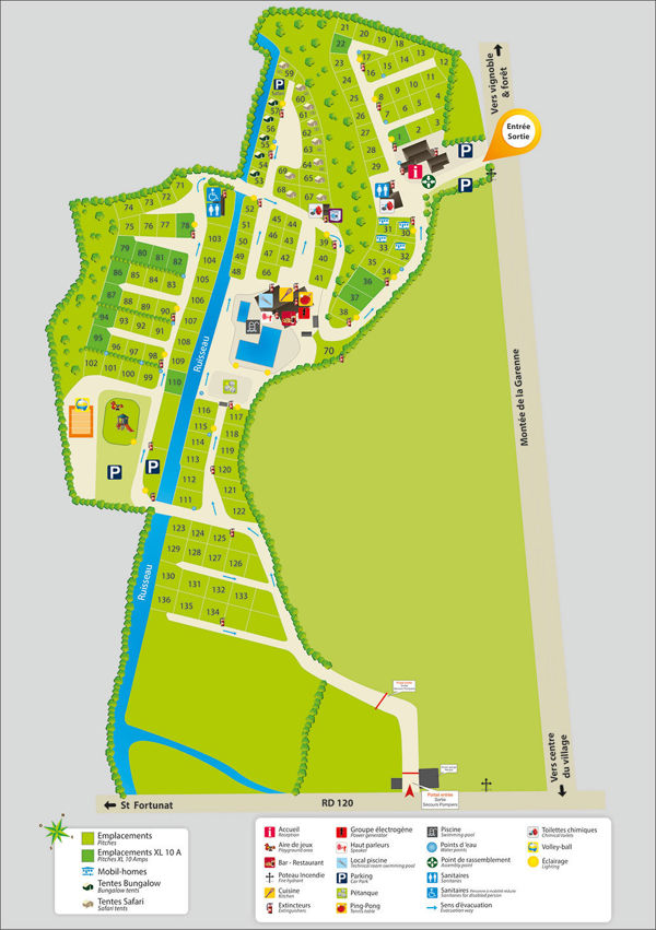 Plattegrond van La Garenne (Ardèche)
