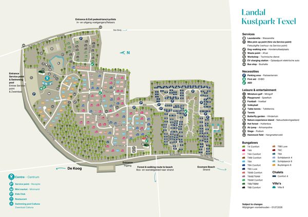 Plattegrond van Landal Kustpark Texel