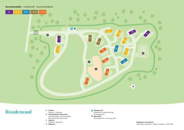 Plattegrond van Landal Roodewoud