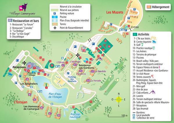 Plattegrond van Les Gardians Le Village Camarguais