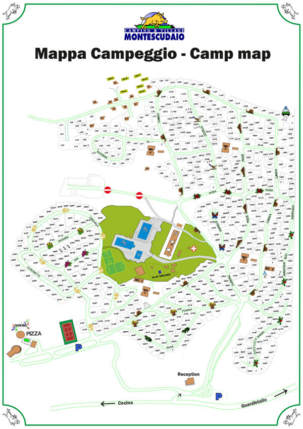 Plattegrond van Montescudaio Village