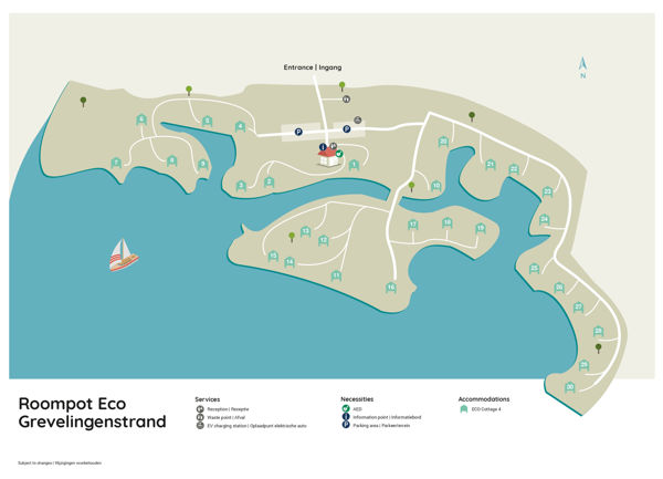 Plattegrond van Roompot ECO Grevelingenstrand