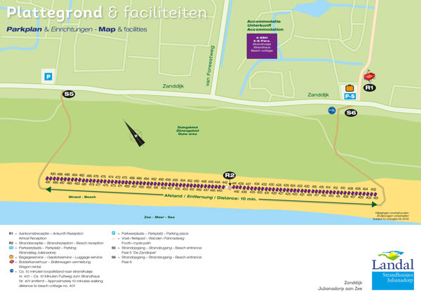 Plattegrond van Strandhuisjes Julianadorp