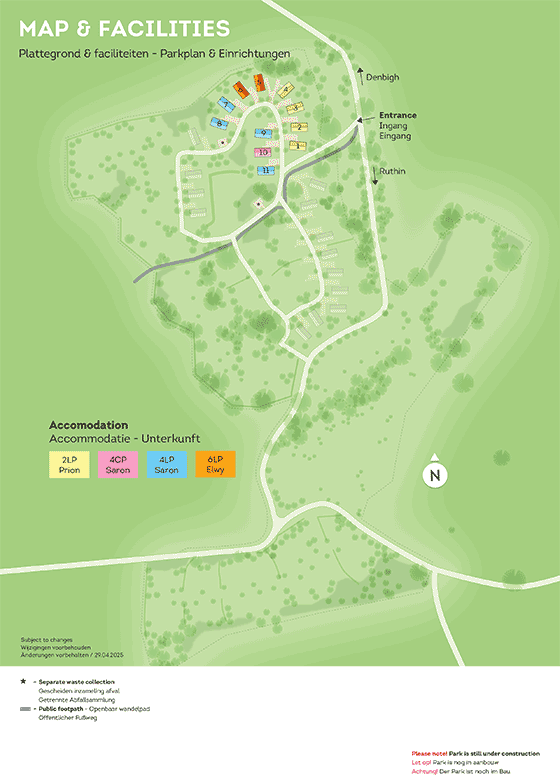 Plattegrond Bryn Morfydd - geplaatst door Vakantiekoffer.nl