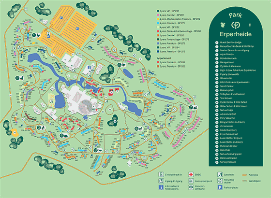 Plattegrond Center Parcs Erperheide - geplaatst door Vakantiekoffer.nl