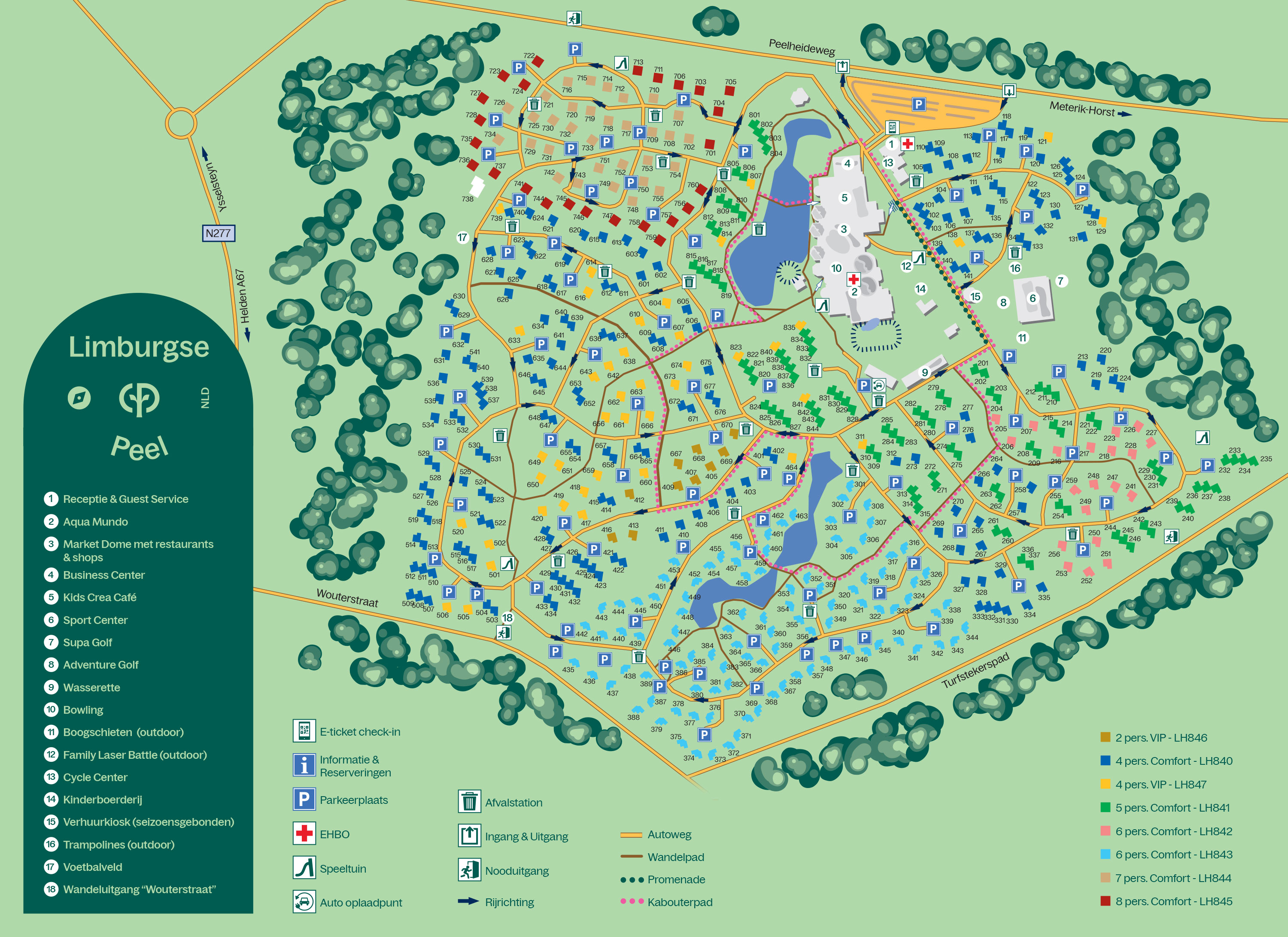 Plattegrond Center Parcs Limburgse Peel