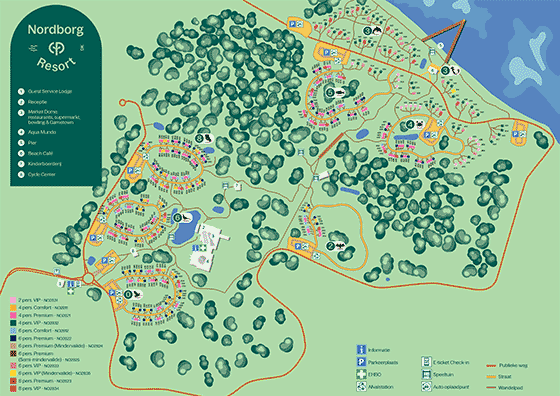 Plattegrond Center Parcs Nordborg Resort - geplaatst door Vakantiekoffer.nl