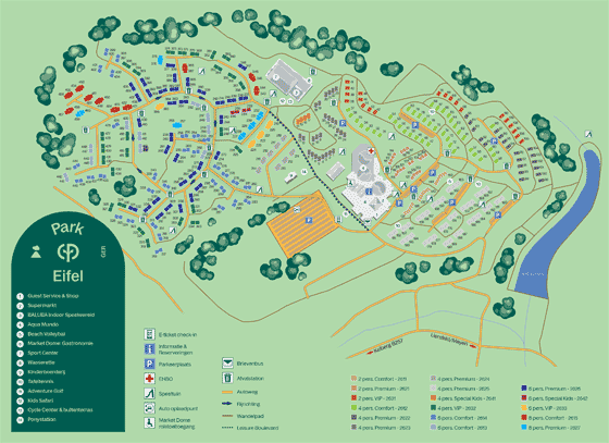 Plattegrond Center Parcs Park Eifel - geplaatst door Vakantiekoffer.nl