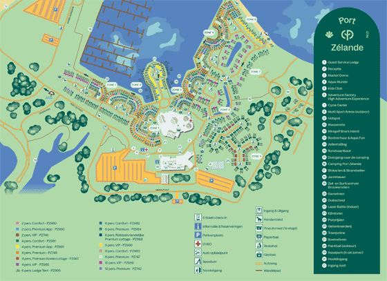 Plattegrond Center Parcs Port Zélande - geplaatst door Vakantiekoffer.nl