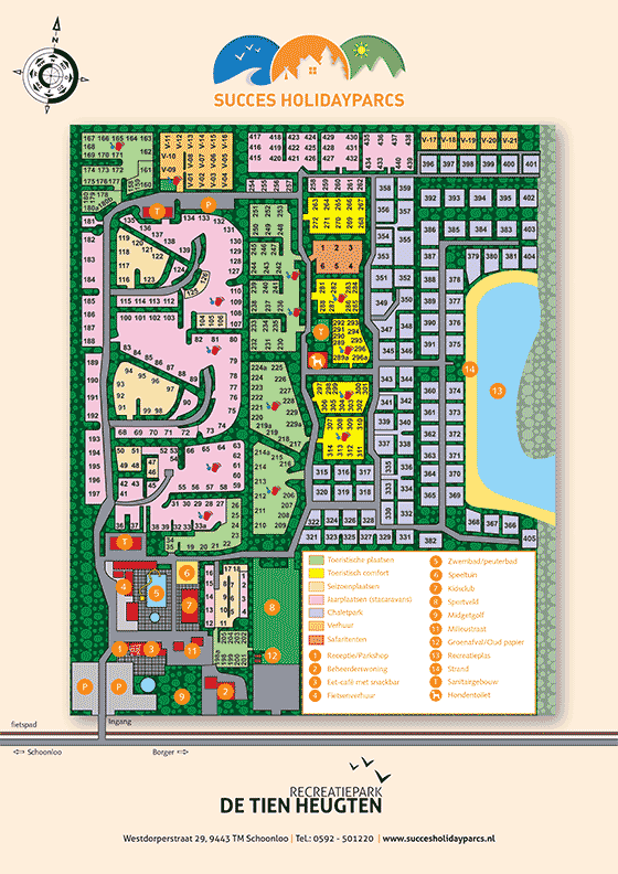 Plattegrond De Tien Heugten - geplaatst door Vakantiekoffer.nl