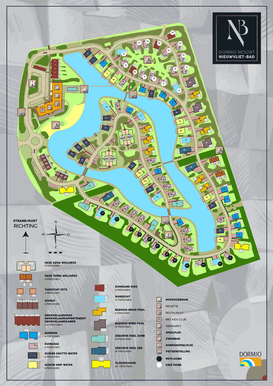 Plattegrond Dormio Resort Nieuwvliet-Bad - geplaatst door Vakantiekoffer.nl