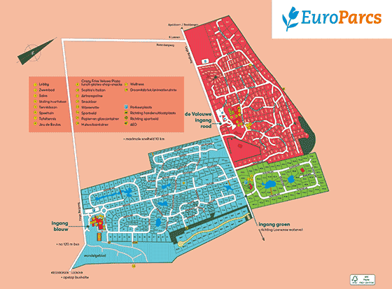 Plattegrond EuroParcs Beekbergen - geplaatst door Vakantiekoffer.nl