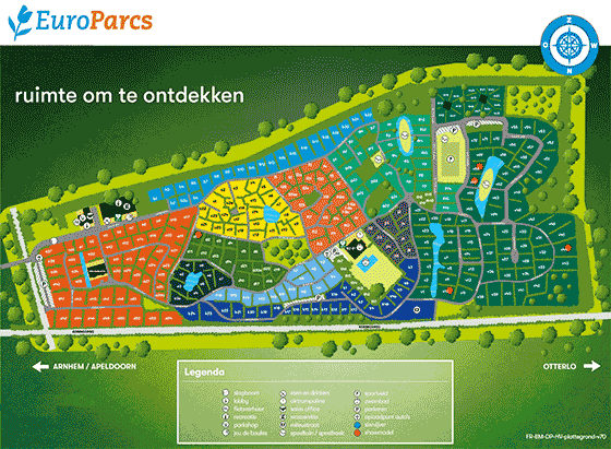 Plattegrond EuroParcs Hooge Veluwe - geplaatst door Vakantiekoffer.nl