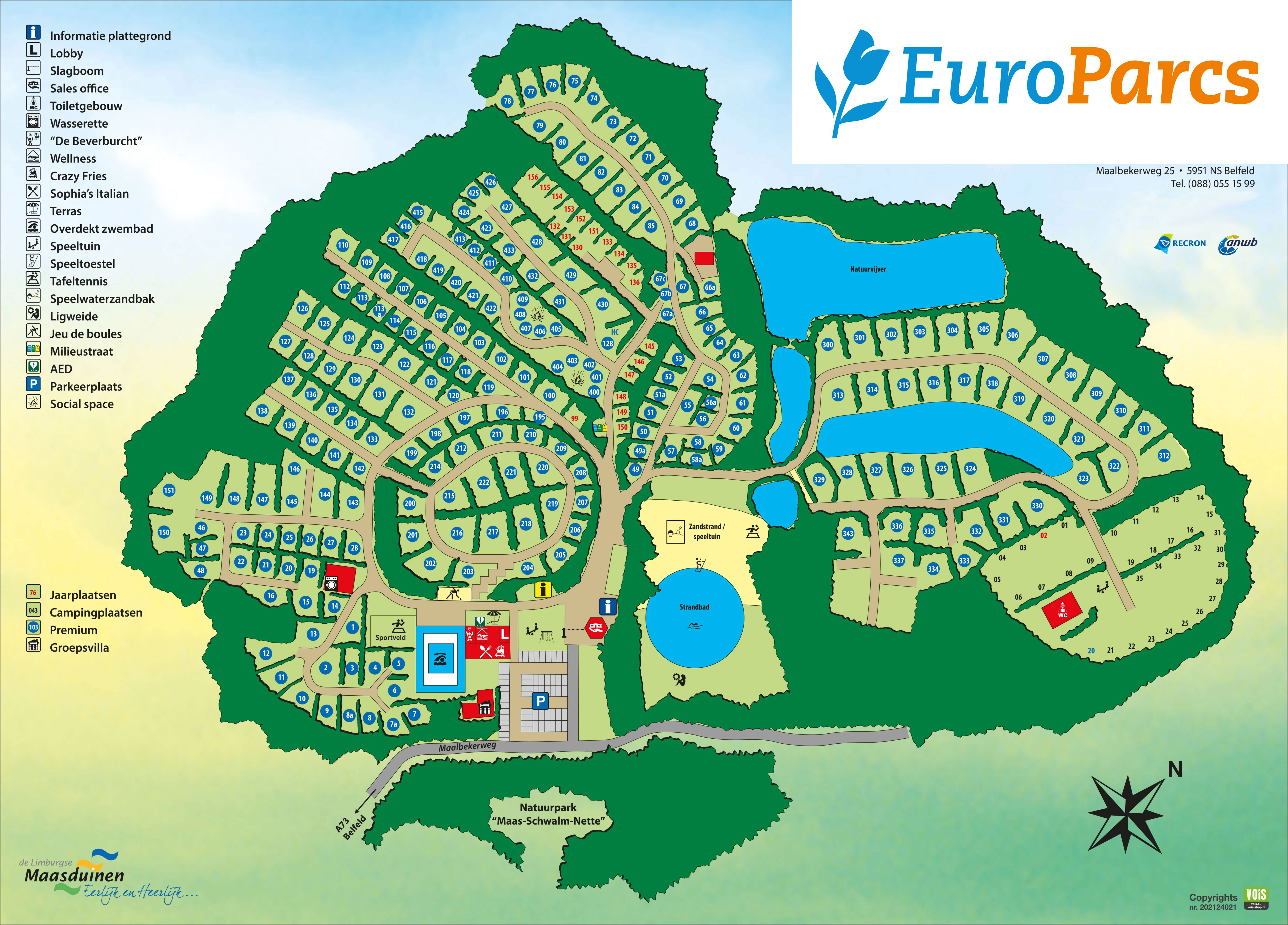 Plattegrond EuroParcs Maasduinen