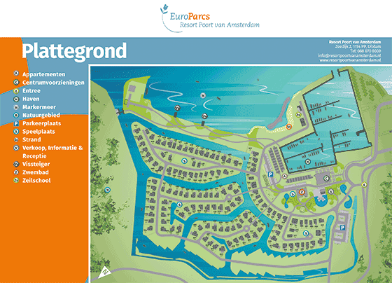 Plattegrond EuroParcs Poort van Amsterdam - geplaatst door Vakantiekoffer.nl