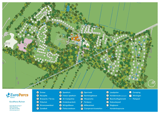Plattegrond EuroParcs Ruinen - geplaatst door Vakantiekoffer.nl
