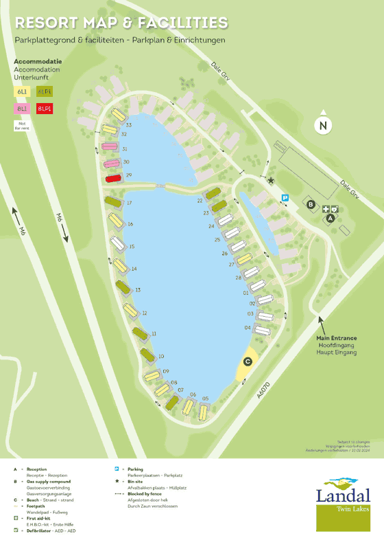 Plattegrond Landal Twin Lakes - geplaatst door Vakantiekoffer.nl