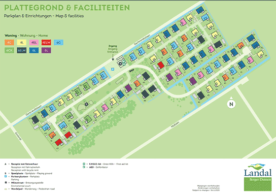 Plattegrond Landal Vakantievilla's Berger Duinen - geplaatst door Vakantiekoffer.nl