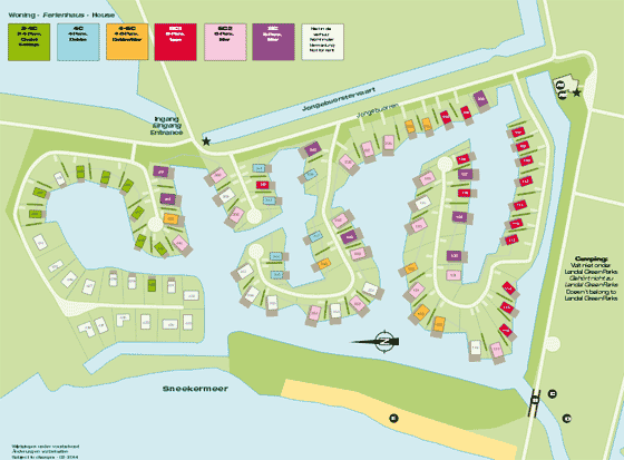 Plattegrond Landal Waterpark Sneekermeer - geplaatst door Vakantiekoffer.nl