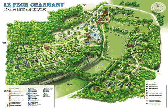 Plattegrond Le Pech Charmant - geplaatst door Vakantiekoffer.nl