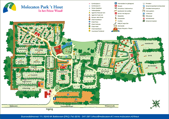 Plattegrond Molecaten Park 't Hout - geplaatst door Vakantiekoffer.nl