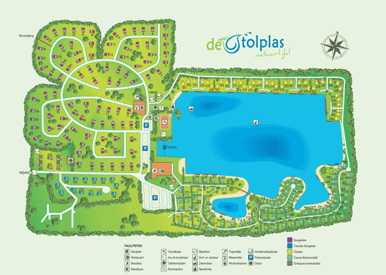 Plattegrond Recreatiepark de Tolplas - geplaatst door Vakantiekoffer.nl