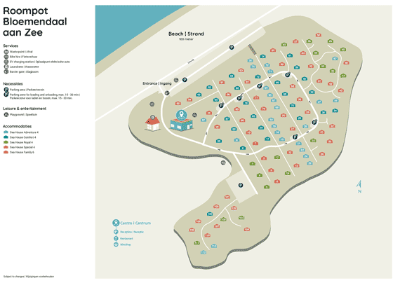 Plattegrond Roompot Bloemendaal aan Zee - geplaatst door Vakantiekoffer.nl