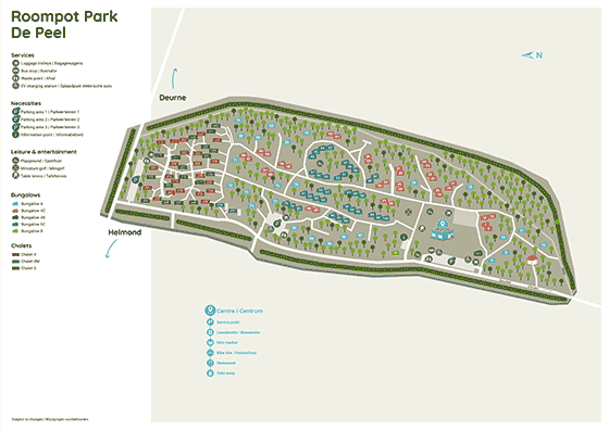 Plattegrond Roompot Park de Peel - geplaatst door Vakantiekoffer.nl
