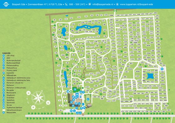 Plattegrond TopPark Bospark Ede - geplaatst door Vakantiekoffer.nl