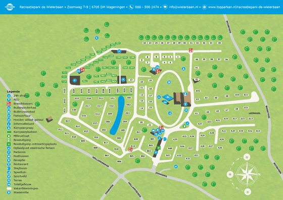 Plattegrond TopPark Recreatiepark de Wielerbaan - geplaatst door Vakantiekoffer.nl