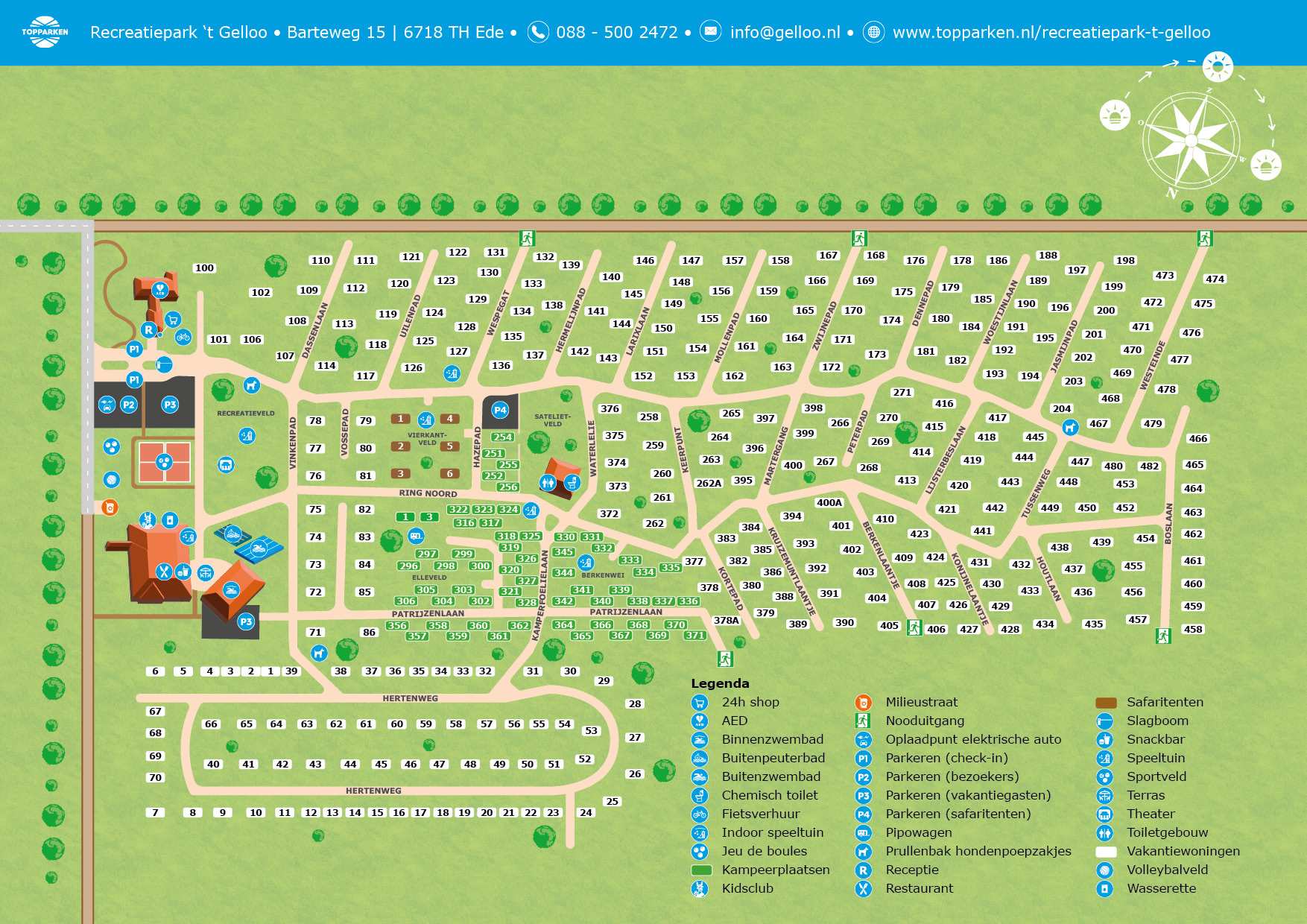 Plattegrond TopPark Resort Bosvallei