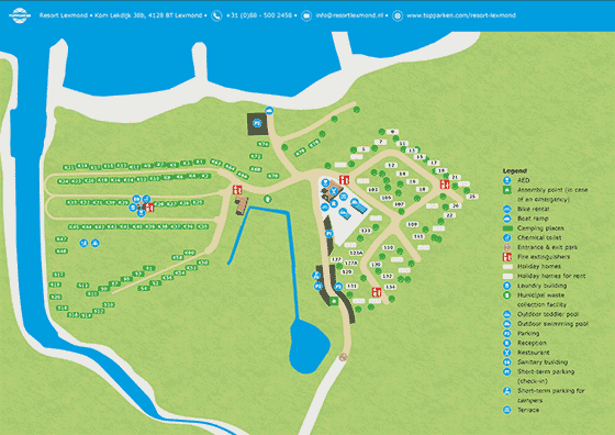 Plattegrond TopPark Resort Lexmond - geplaatst door Vakantiekoffer.nl