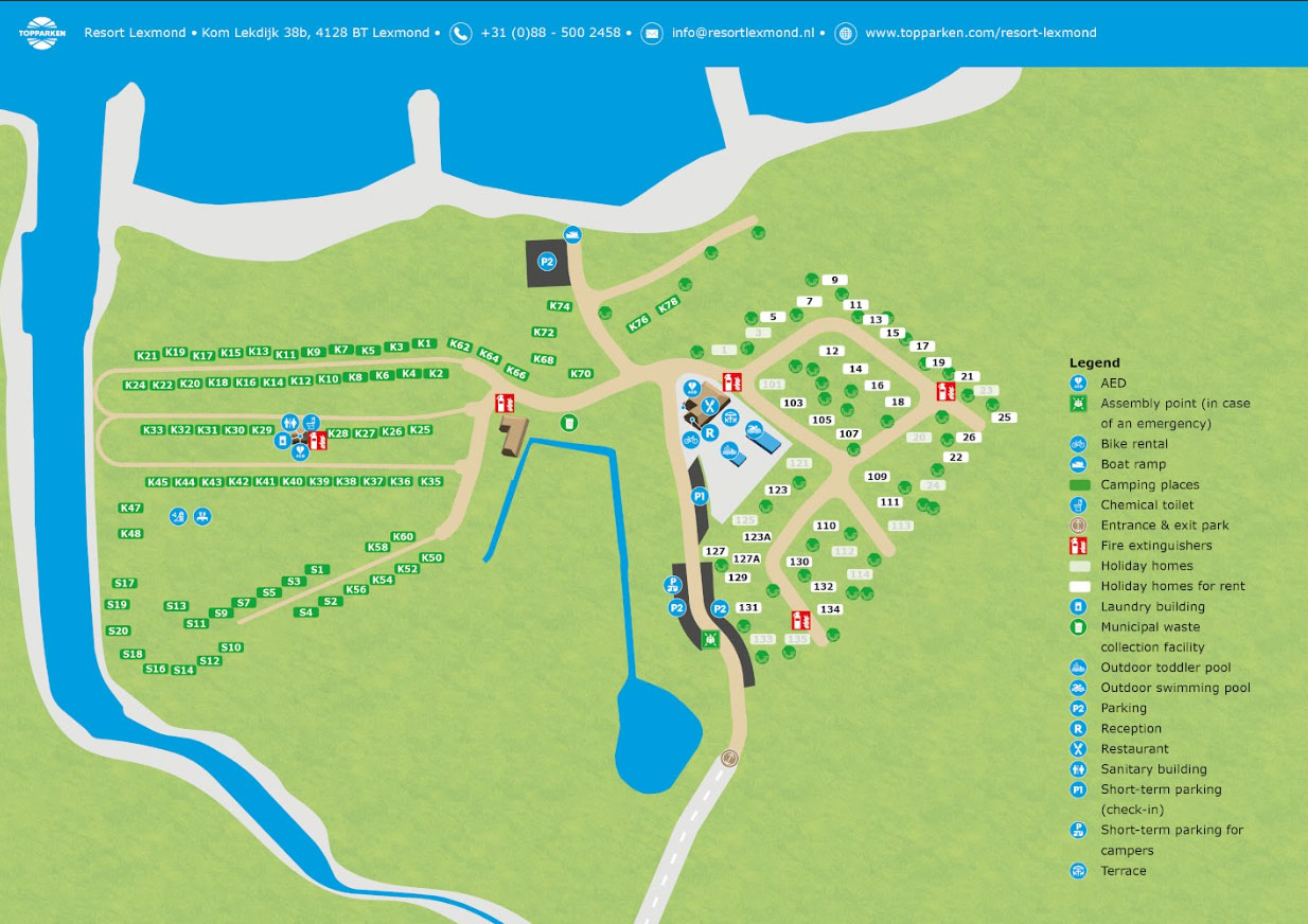 Plattegrond TopPark Resort Lexmond