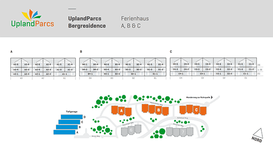 Plattegrond UplandParcs Bergresidence - geplaatst door Vakantiekoffer.nl